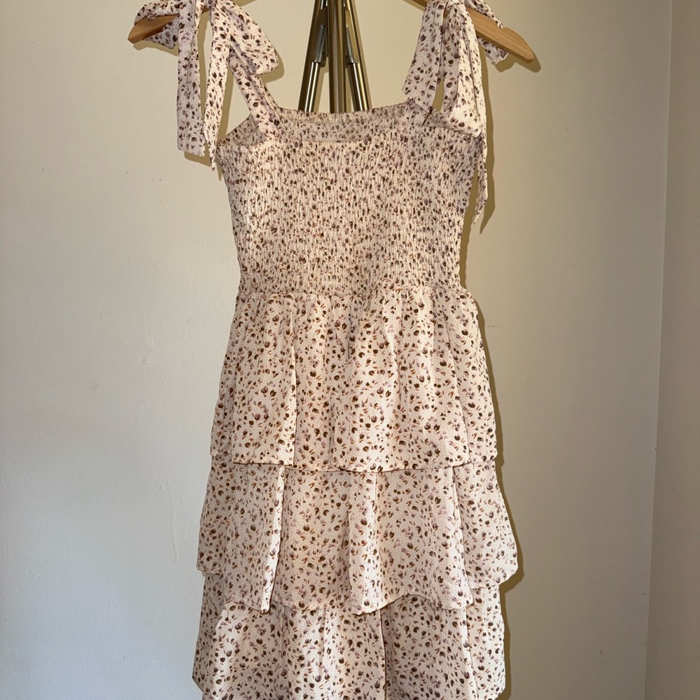 Lucca Couture Pink Floral Tiered Dress
